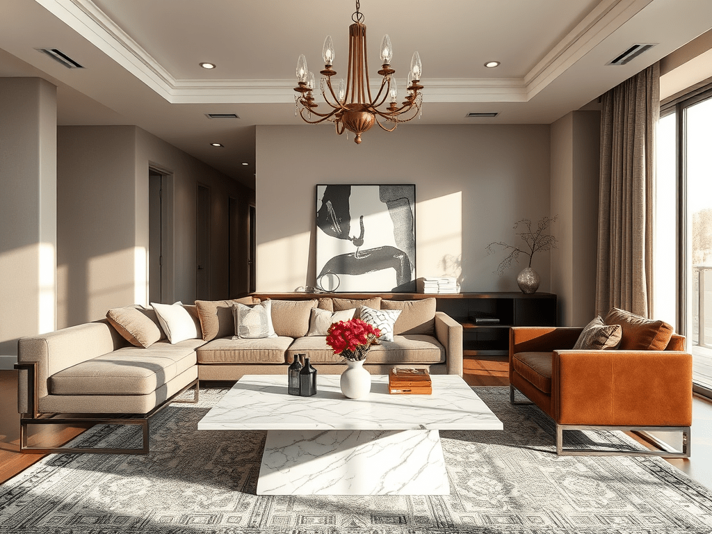 A set of modern and classic furniture with accessories for improving home